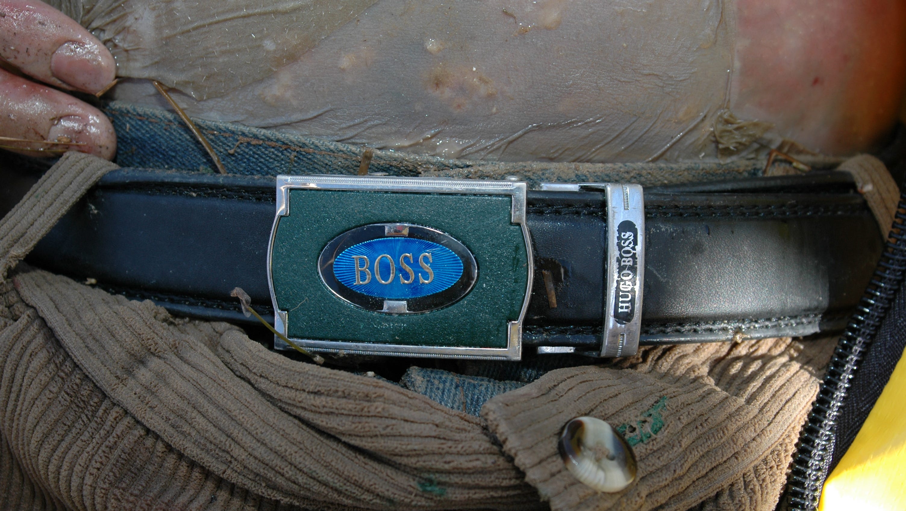 A belt located with the body of a Latino man found in the All-American Canal on June 15, 2005. Photo from John Doe Case #05-101.