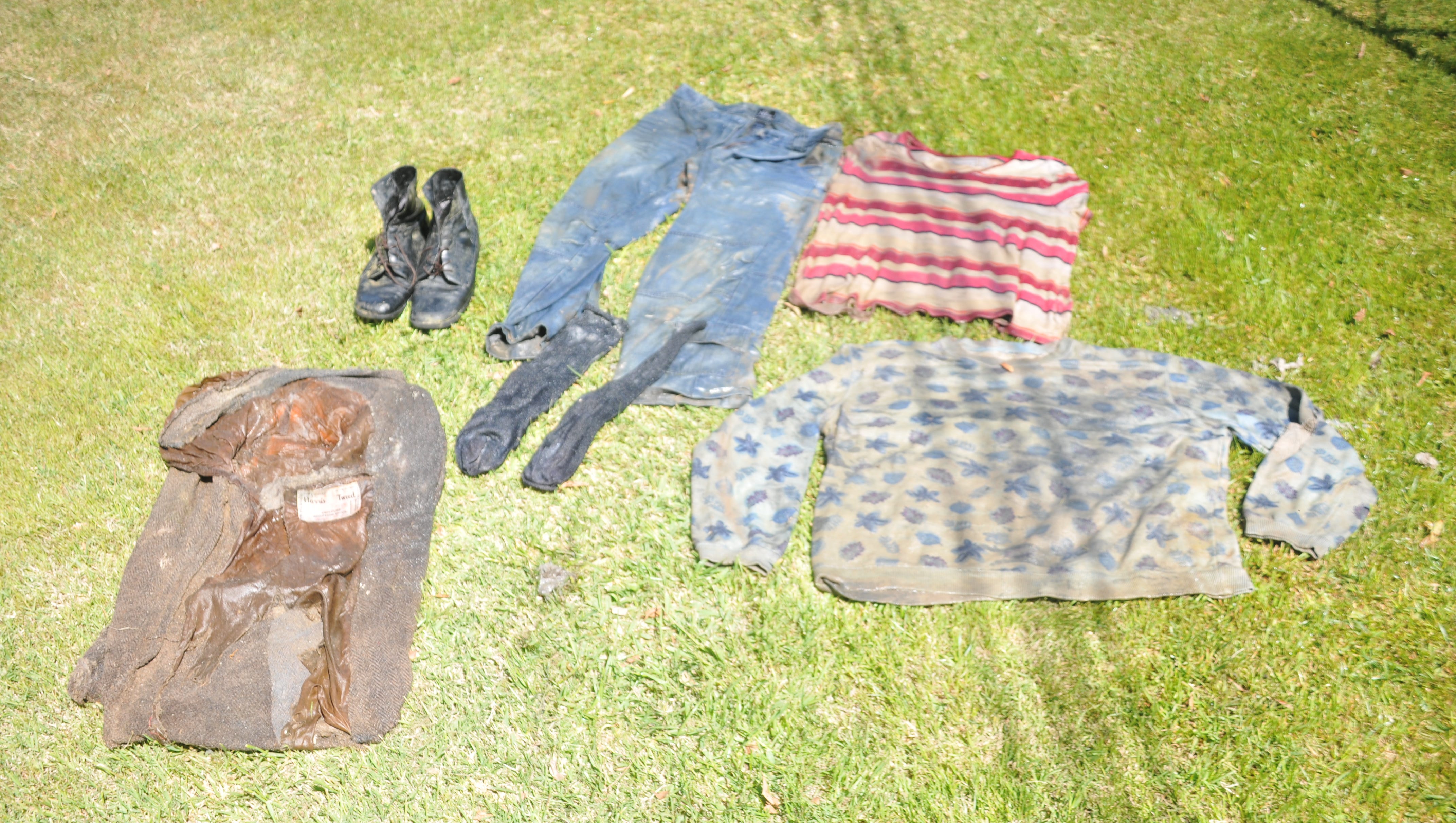 Clothing found on the body of a Latino man located in the New River in Calexico on April 2, 2012. Photo from John Doe Case #12-068.