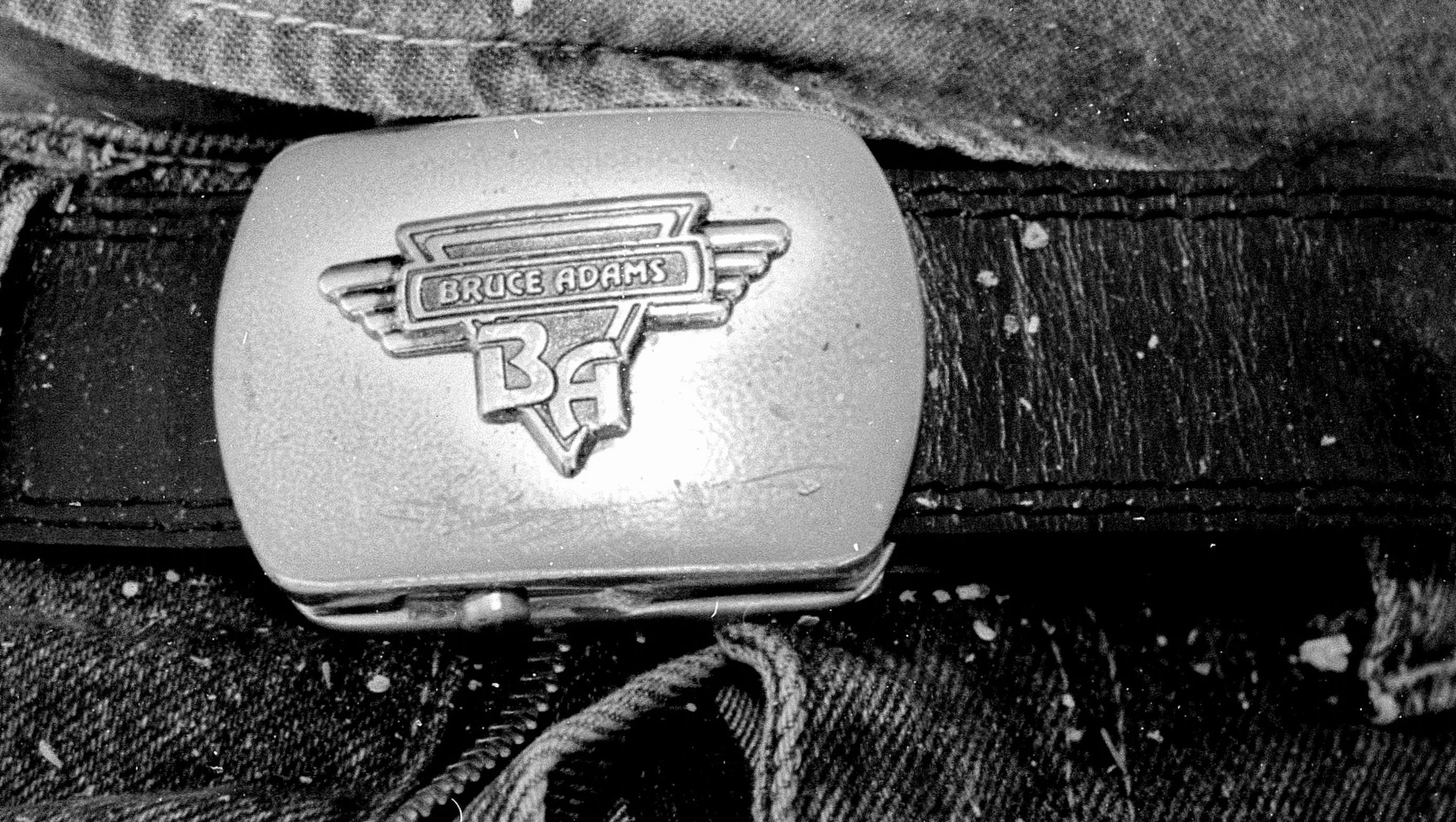 A “Bruce Adams” belt buckle found on the body of a Latino man whose body was discovered in an empty lot in Calexico on June 5, 2000. The man may have been named Lucio Paulino. Photo from John Doe Case #00-081.