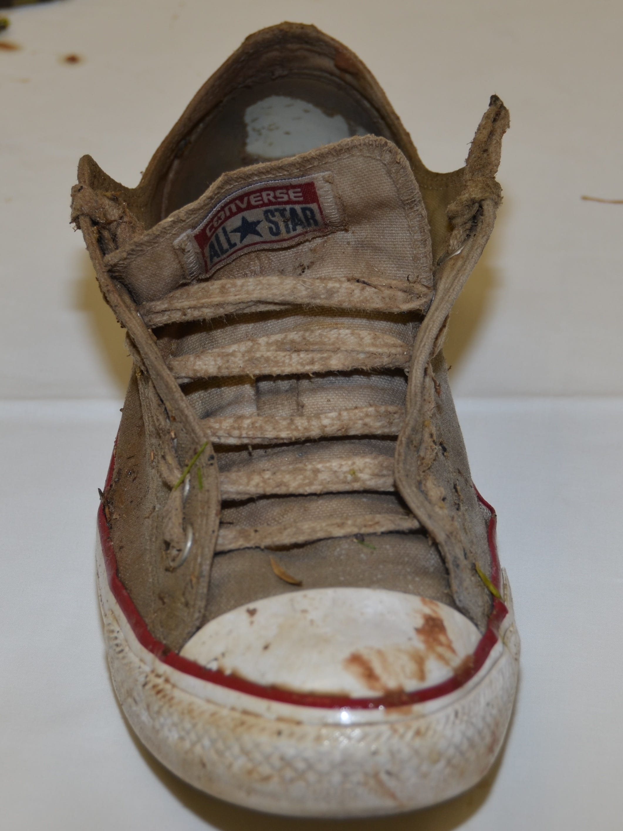 A shoe found with the body of a Latino man located in the All-American Canal on July 28, 2015. Photo from John Doe Case #15-130.